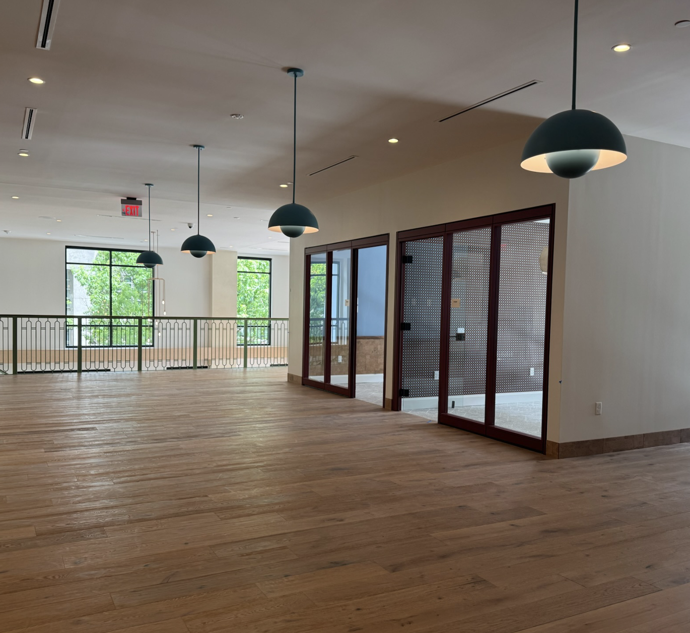 Study floor looking over the lobby at Rambler Atlanta. 